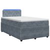 vidaXL Postelja boxspring z vzmetnico Temno siva 120 x 190 cm Žamet