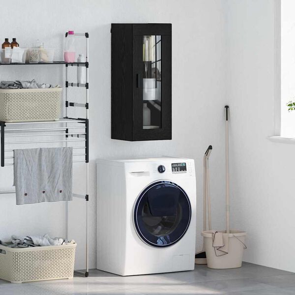 vidaXL Stenska omara Črna Orehovina 34,5 x 34 x 90 cm