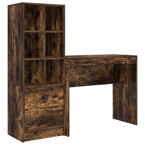 vidaXL Miza Dimljeni oreh 135,5 x 40 x 127 cm 2 kos