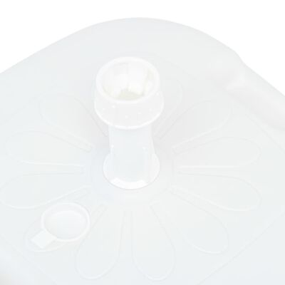 vidaXL Podstavek za senčnik pesek / voda 16 L bel plastika