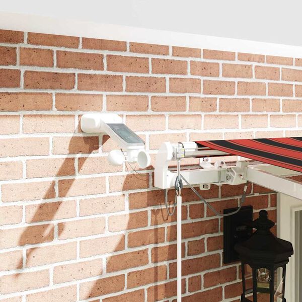 vidaXL Retraktilna tenda z LED lučmi Oranžna in Rjava 400 &times; 350 cm