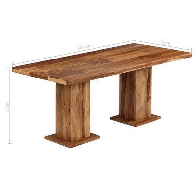 vidaXL Velika jedilna miza iz trdnega palisandra 175x90x77 cm