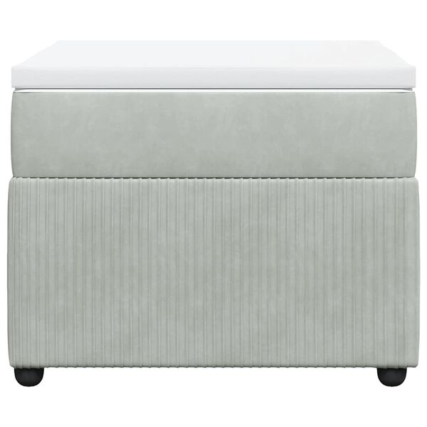 vidaXL Box spring postelja z vzmetnico svetlo siva 100x200 cm žamet