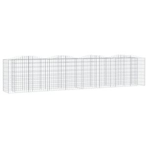 vidaXL Obokana gabionska visoka greda 400x50x100 cm pocinkano železo