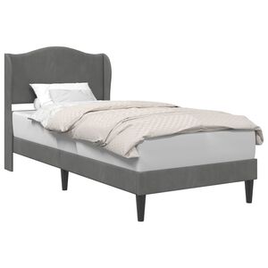 vidaXL Konstrukcija postelje z vzglavjem Temno siva 90 x 200 cm Žamet