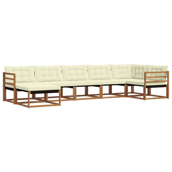 vidaXL Zunanja garnitura za sedenje 21 pcs Naravna in smetana