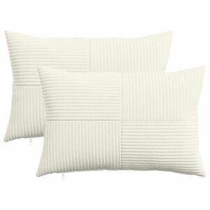 vidaXL Prevleka za blazino 2 pcs ALMELO Krem 30 x 50 cm korduroy