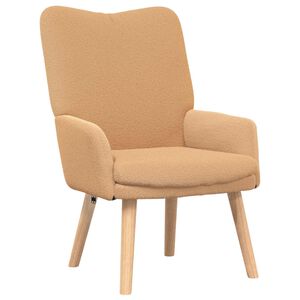 vidaXL fotelj Bež 63 x 67 x 94 cm Poliester in vezan les
