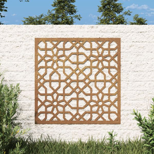 vidaXL Vrtna stenska dekoracija 55x55 cm corten jeklo mavra