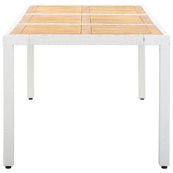 vidaXL Zunanja jedilna garnitura 9-delna poli ratan bela