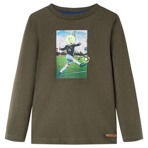 Otro&scaron;ka majica z dolgimi rokavi kaki 104