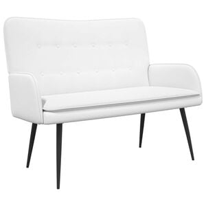 vidaXL Kavč za 2 osebi Bela 115 x 61 x 87 cm Blago