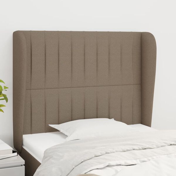 vidaXL Vzglavje z ušesi taupe 93x23x118/128 cm blago