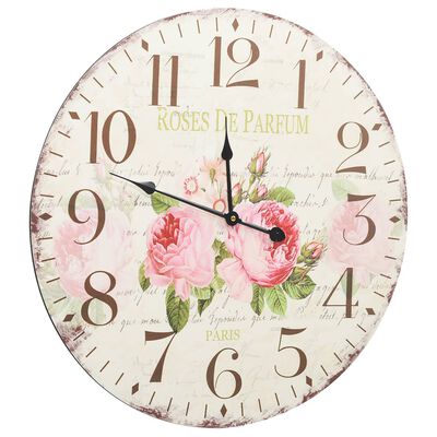 vidaXL Starinska stenska ura rože 60 cm