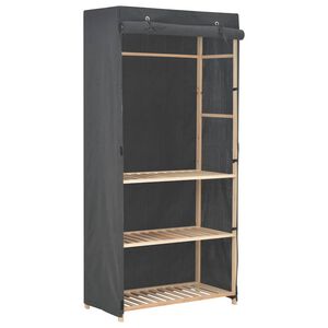 vidaXL Garderobna omara 3-nadstropna 79x40x170 cm sivo blago