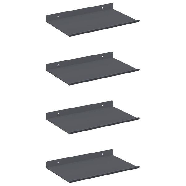 vidaXL Ležeča polica 4 pcs Antracit 30 x 18 x 2,5 cm Jeklo