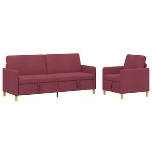 vidaXL Sofa set z shrambo 2 kos Vinorodna rdeča Poliester