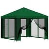 vidaXL Vrtni gazebo s stranskimi stenami 3 x 3 m Zelena