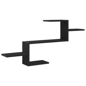 vidaXL Stenska polica črna hrast 104x15x49 cm inženirski les