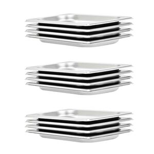 vidaXL Gastronomske posode 12 kosov GN 1/4 20 mm nerjaveče jeklo