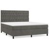 vidaXL Box spring postelja z vzmetnico temno siva 180x200 cm žamet