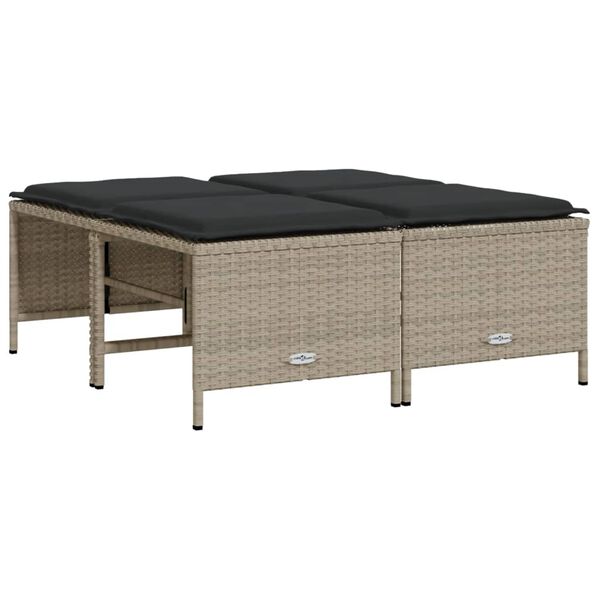 vidaXL Vrtna sedežna garnitura 5-delna z blazinami siv poli ratan