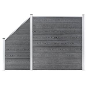 vidaXL WPC ograjni panel 1 kvadraten + 1 po&scaron;evni 273x186 cm sivi