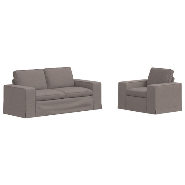 vidaXL Kavč 2 pcs Taupe 182 x 80 x 82 cm blago