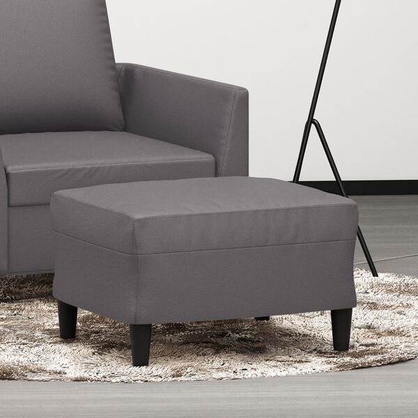 vidaXL Stolček za noge siv 60x50x41 cm umetno usnje