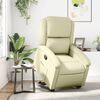 vidaXL Naslanjač s funkcijo vstajanja krem pravo usnje