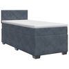 vidaXL Postelja boxspring z vzmetnico Temno siva 80 x 200 cm Žamet