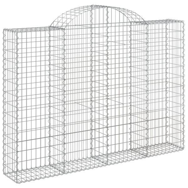 vidaXL Obokane gabion košare 11kosov 200x30x140/160cm pocinkano železo