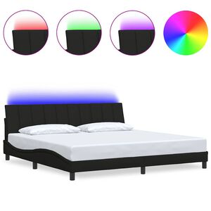 vidaXL Posteljni okvir brez vzmetnice Hanko črn 200x200 cm blago