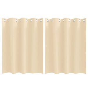 vidaXL Zavese za zatemnitev z obroči 2 kos Krem 140 x 140 cm Poliester