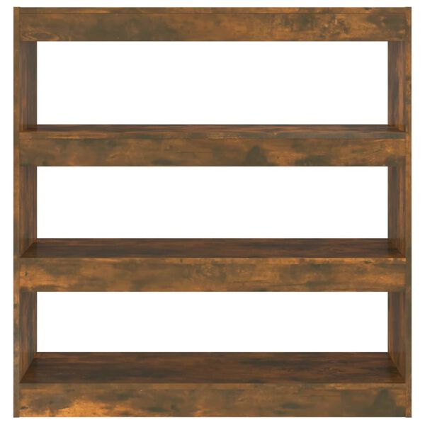 vidaXL Knjižna omara/pregrada dimljeni hrast 100x30x103 cm