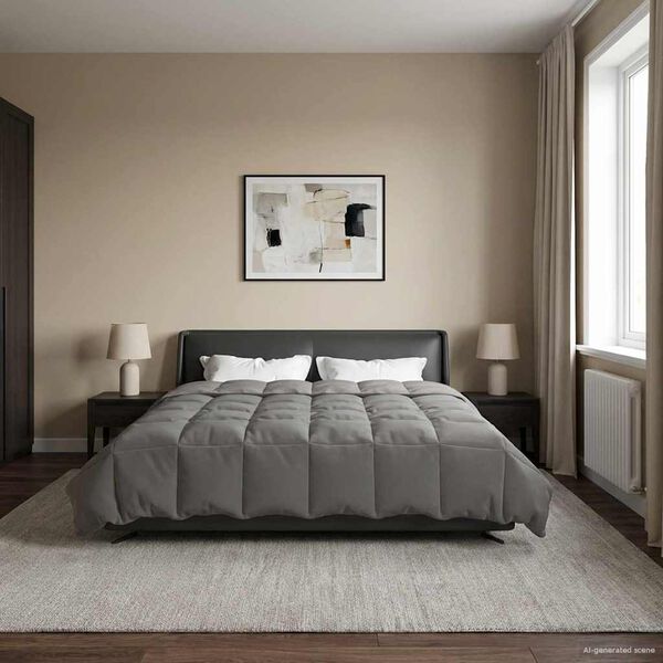 vidaXL Polna celoletna prevleka Svetlo siva 200 x 220 cm Mikrovlakna