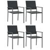vidaXL Vrtni stoli 4 kosi črni 54x62,5x89 cm poli ratan