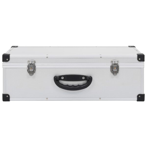 vidaXL CD kovček za 80 CD-jev iz aluminija ABS srebrn