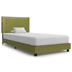 vidaXL Posteljni okvir zeleno blago 90x200 cm