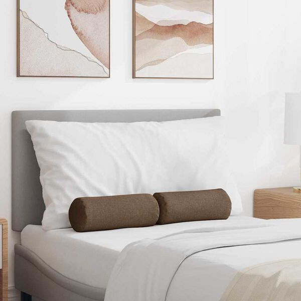 vidaXL Blazine 2 pcs Rjava &Oslash; 15 x 40 cm blago