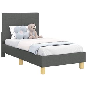 vidaXL Posteljica za malčke z vzglavjem Temno siva 70 x 140 cm blago
