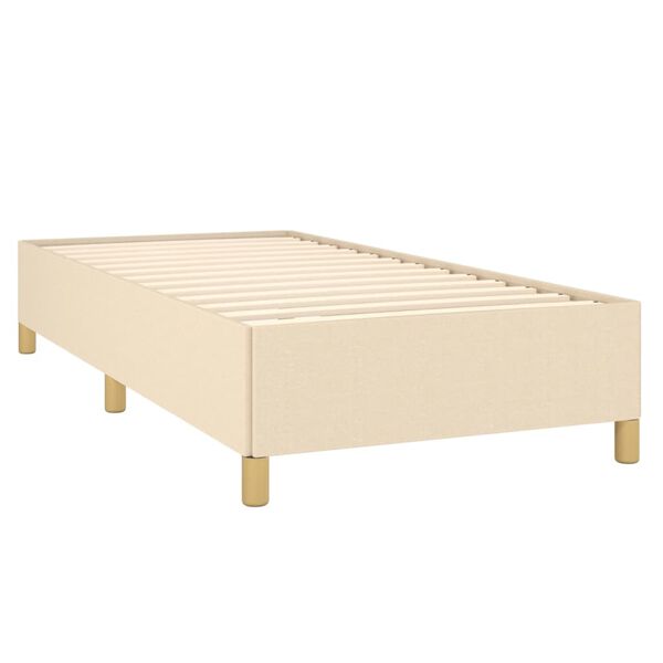 vidaXL Box spring postelja z vzmetnico krem 90x200 cm blago
