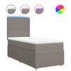 vidaXL Box spring postelja z vzmetnico taupe 90x200 cm blago