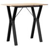 vidaXL Jedilna miza Y okvir 80x50x75 cm trdna borovina jeklo