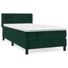 vidaXL Box spring postelja z vzmetnico temno zelena 100x200 cm žamet