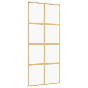 vidaXL Drsna vrata zlata 90x205 cm prozorno ESG steklo in aluminij
