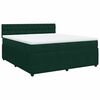 vidaXL Box spring postelja z vzmetnico temno zelena 180x200 cm žamet