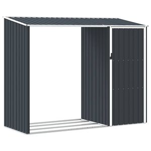 vidaXL Vrtna lopa za drva antracitna 245x98x159 cm pocinkano jeklo