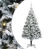vidaXL Umestno božično drevo Bela 210 cm PVC, jeklo in plastika