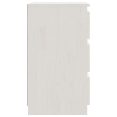 vidaXL Nočna omarica bela 60x36x64 cm trdna borovina